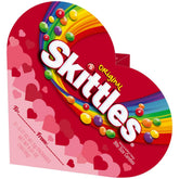 Skittles Valentine's Heart Box front view showing colorful candies for gifting