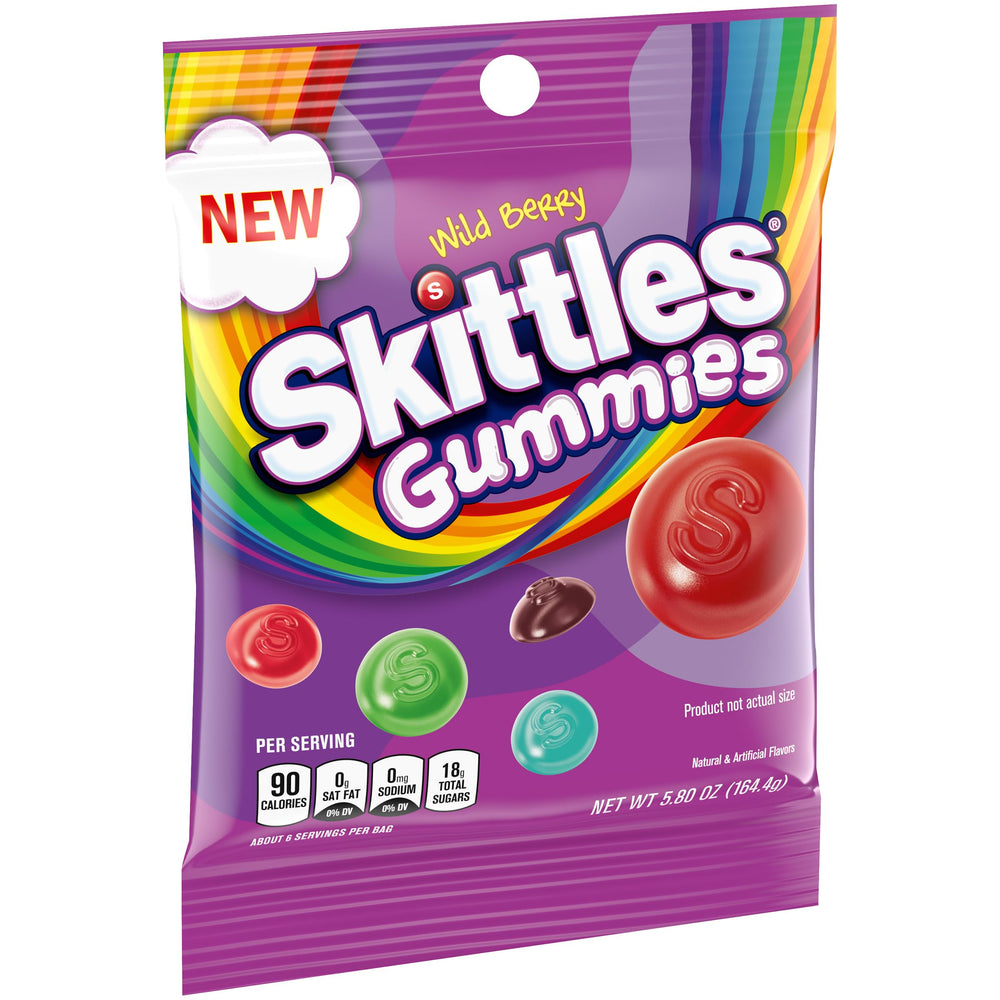 Skittles Wild Berry gummy candy bulk bags offer a colorful, shareable snack.