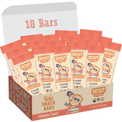Skout Organic French Toast Bars flavor close-up: maple syrup, cinnamon, vanilla.