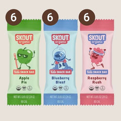 Skout Organic Kids Raspberry Rush bar close-up, perfect after school snack.