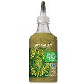 Sky Valley Salsa Verde bottle front highlights vibrant tomatillo hue for bold weeknight dinners.