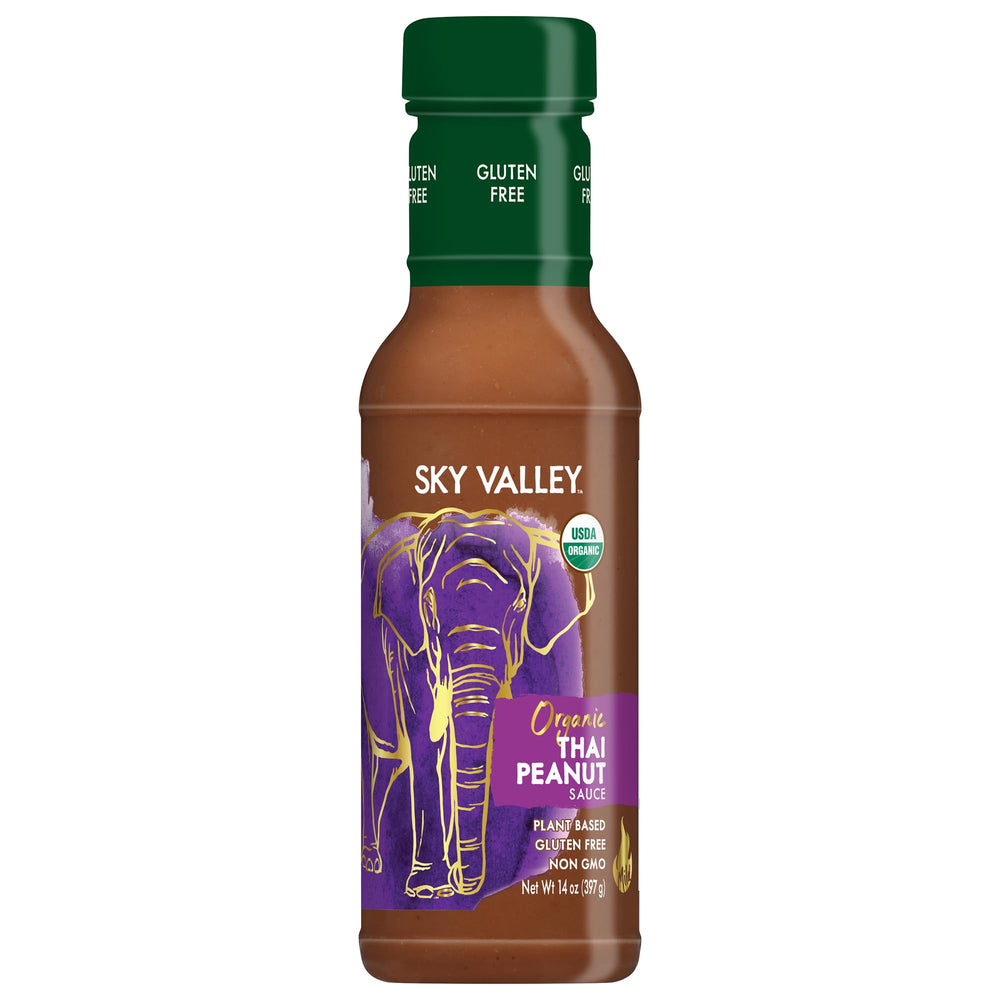 Sky Valley Thai Peanut Sauce bottle for dipping and marinades.