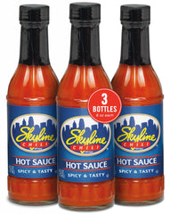 Skyline Chili hot sauce bottle pour highlights bold Cincinnati flavor for chili and eggs