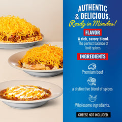 Skyline Original Chili Pouch served with hot dogs for casual weeknight dinners