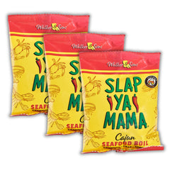 Slap Ya Mama Cajun Seafood Boil Seasoning packaging ready for crawfish boils.