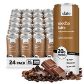 Slate Milk Mocha Latte can, a ready-to-drink protein boost for busy mornings.