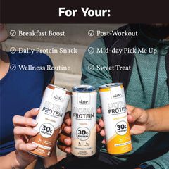Slate Milk Ultra Protein Shake label ultrafiltered milk for smoother taste.