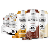 Slate Milk Ultra Protein Shake chocolate pour shows a high-protein start to the day.