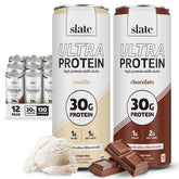 Slate Milk Vanilla bottle pour, smooth high-protein breakfast option