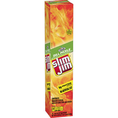 Slim Jim Giant Dill Pickle smoked meat sticks, bold flavor snack for protein on the go.
