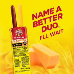 Slim Jim Original Beef 'N Cheese sticks in 14-count box for lunchboxes