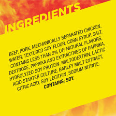 Slim Jim Original nutrition panel emphasizes high protein snack option for energy.