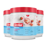SlimFast Original Strawberries & Cream powder container for convenient hunger-control between meals.