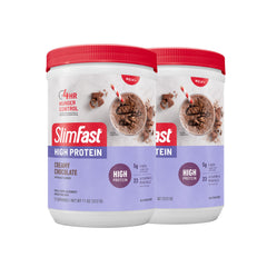 SlimFast high-protein meal replacement packaging from the 2-pack bundle.