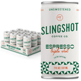 Slingshot Coffee Chilled Espresso triple shot can with smooth crema, ideal for on-the-go caffeine.