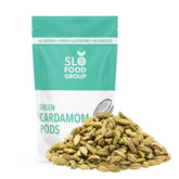 Slofoodgroup green cardamom pods, whole for fresh aroma in recipes.