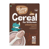 Slurrp Farm Sprouted Ragi Cereal pack highlights clean-label packaging and no added sugar for babies