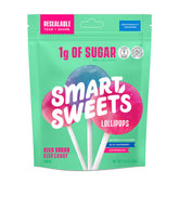 SmartSweets blue raspberry watermelon lollipops multipack packaging showing a low-sugar option