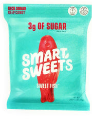 SmartSweets Gummy Sweet Fish close-up shows chewy texture and fruity flavor.