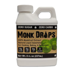 Smart138 Monk Drops bottle front showing premium liquid sweetener for coffee and tea.