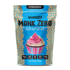 Smart138 Monk Zero powdered sweetener packaging for easy cup-for-cup sugar replacement.
