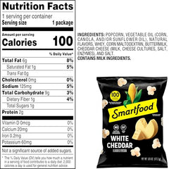 Smartfood White Cheddar coating visible on popcorn kernels.