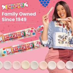 Individually wrapped Smarties Mega Rolls for sharing at events