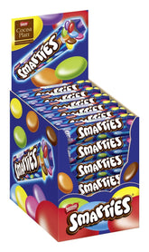 Smarties Hexagon 36x38g pack front highlighting no artificial dyes.
