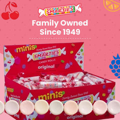 Smarties Mini Rolls individually wrapped for easy sharing and gifting.