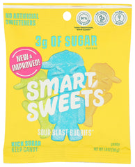 SmartSweets Sour Blast Buddies pack shot shows a low-sugar candy option