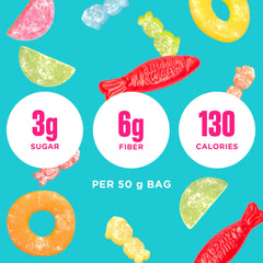 SmartSweets Sourmelon Bites bags provide fruity, low-sugar snacking with natural flavors.