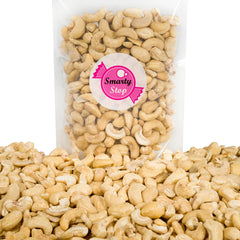 Pouring Smarty Stop raw cashews for quick, convenient snacking.