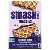 Smash Foods Smash Toasties Concord Grape pack front, ideal pantry staple for quick breakfasts