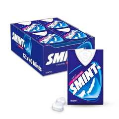 Smint dental mint pack showing a 12-count box for on-the-go freshness.