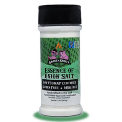 Smoke n Sanity Essence of Onion Salt bottle pour enhances low FODMAP meals