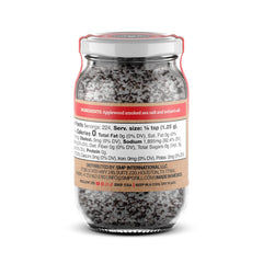Close-up of SMP Applewood Smoked Sea Salt crystals ideal for steaks and seafood.