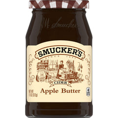 Smucker's cider apple butter jar ready for spreading on toast.