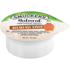 Smucker's portion-control cups in a tabletop caddy for easy service.