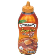 Waffles drizzled with Smucker's Sugar Free Syrup for a satisfying morning treat.