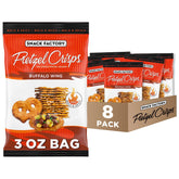 Snack Factory Buffalo Wing Pretzel Crisps on-the-go bag for bold flavor.