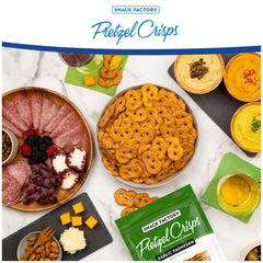 Garlic Parmesan Pretzel Crisps on a charcuterie board for entertaining