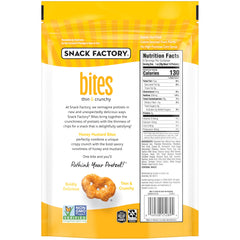Snack Factory Honey Mustard Bites resealable bag keeps freshness for sharing.