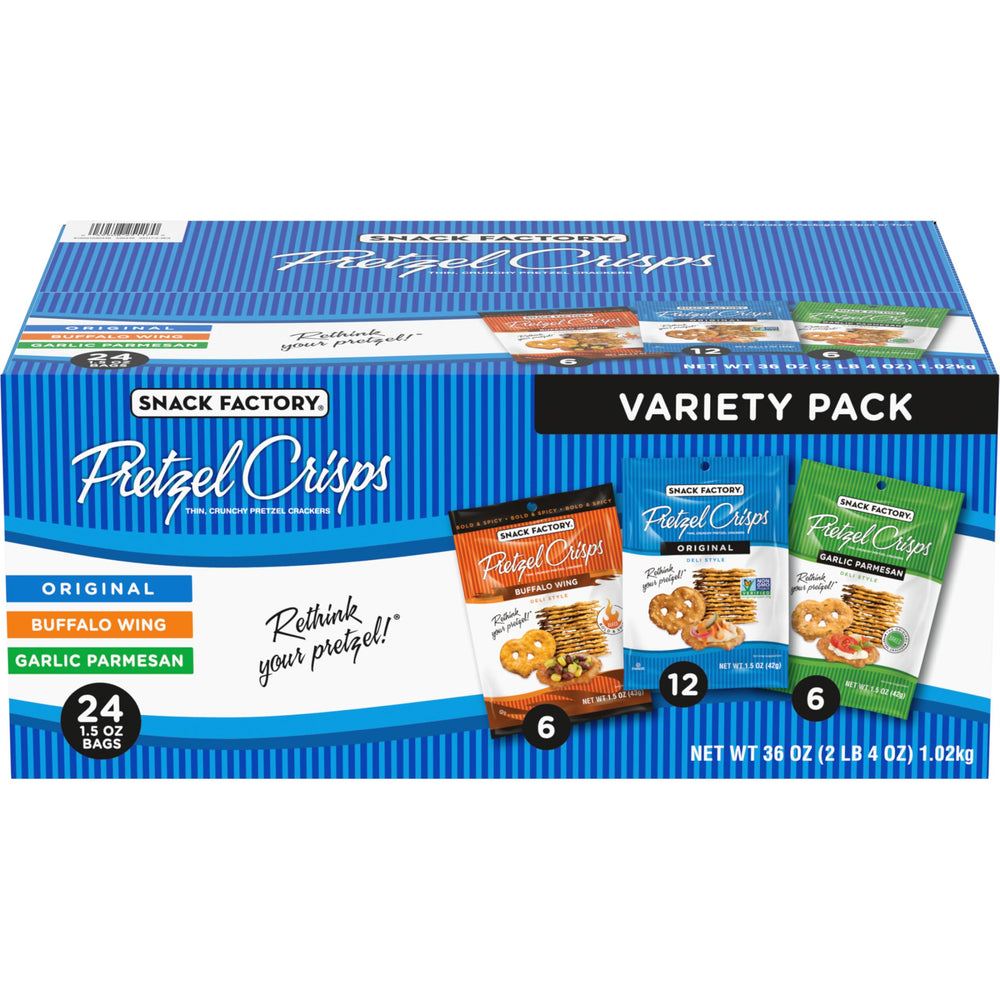 Snack Factory Pretzel Crisps Original flavor, classic crunch for snacking