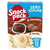 Snack Pack Zero Sugar chocolate pudding cup, creamy on-the-go treat.
