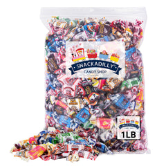 Snackadilly Fruit Chews blue raspberry assortment, ideal for party bowls.