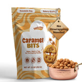 Snackathon Caramel Bits bulk bag 11oz shown for baking convenience and easy storage.