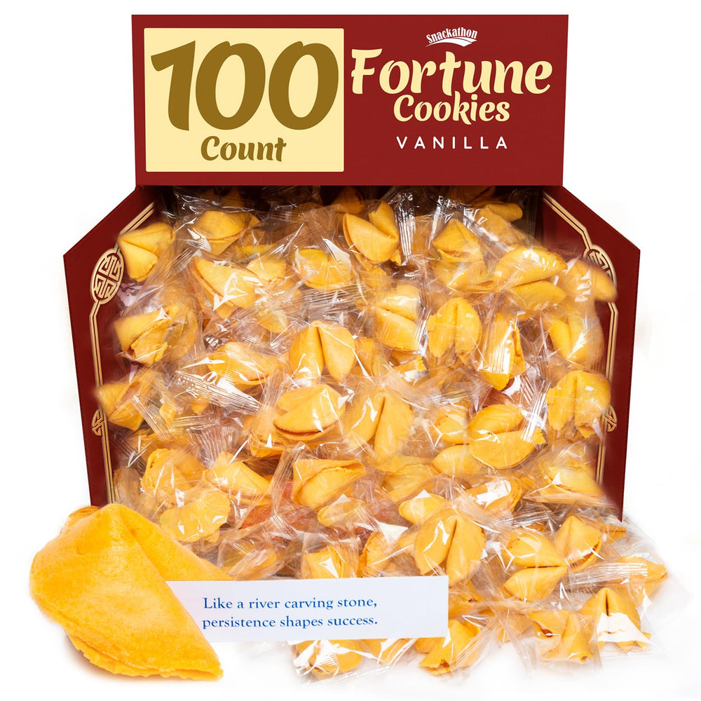 Snackathon vanilla fortune cookies 100-count offer a crisp bite ideal for parties