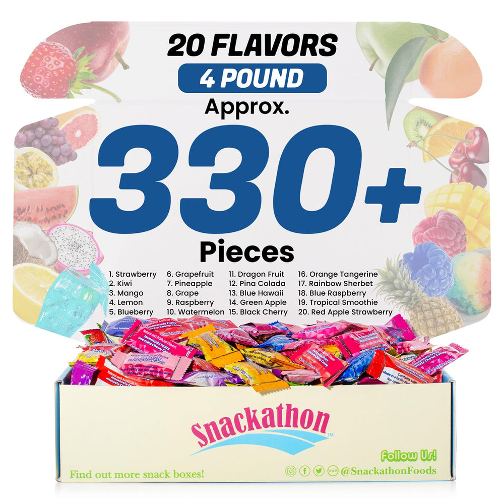 Snackathon Fruit Chew 20 flavors assortment for group snacking and gifting.