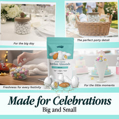 Snackathon Jordan almonds 1lb bulk bag on display for party prep.