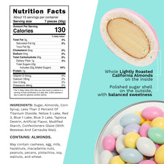 Snackathon Jordan Almonds with crispy centers for dessert crunch.